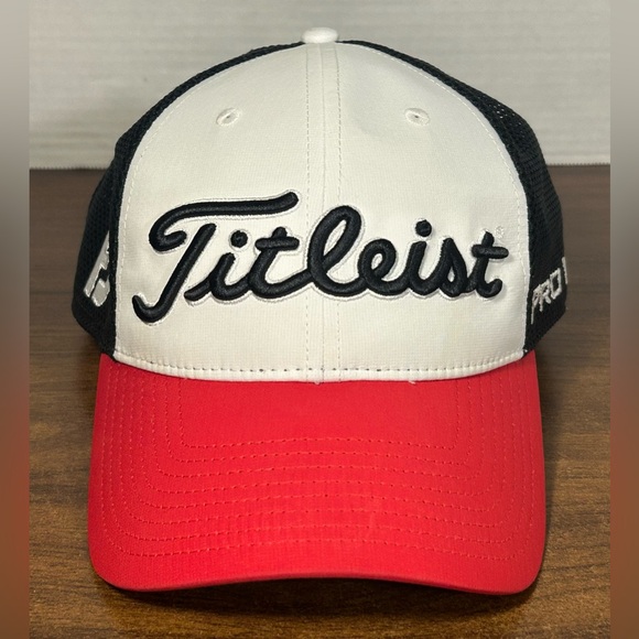 Titleist Other - Titleist Hat SnapBack Pro V1 Footjoy Black White Red